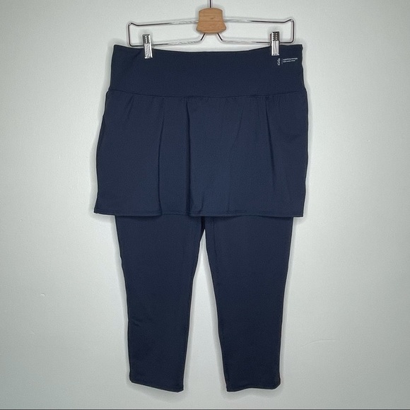 Zuda Z-Move Cropped Skirted Leggings Large Petite Navy Yoga Active Modest Large - Picture 3 of 9